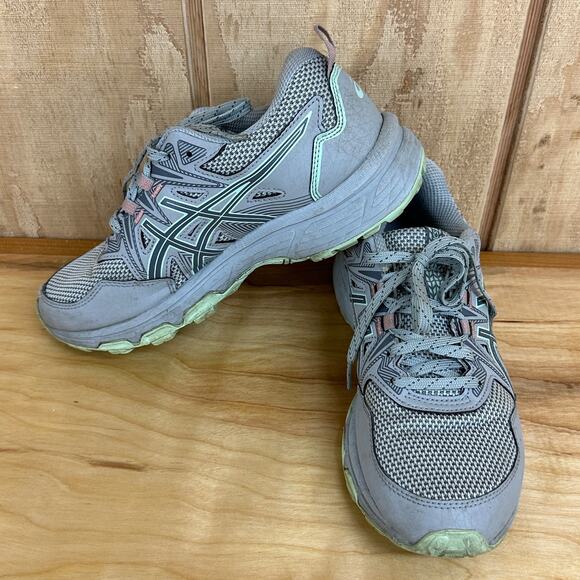 ASICS Gel-Venture 8 Women’s Trail Running Shoes (Wide, Size 7) Grey Mint - Picture 1 of 8